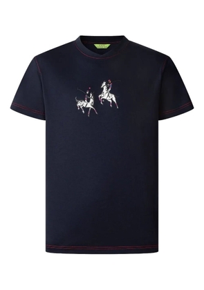 Shanghai Tang equestrian-print cotton T-shirt - Blue