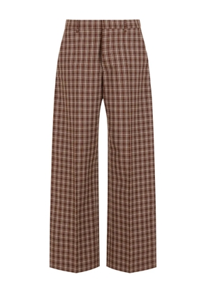 Marni checked wide-leg trousers - Brown