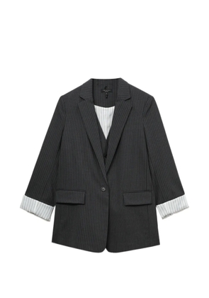 rag & bone pinstripe three-quarter-sleeve blazer - Grey