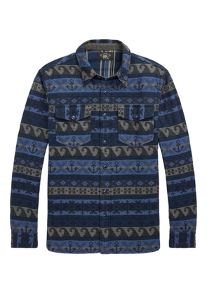 Ralph Lauren RRL patterned-jacquard cotton shirt - Blue
