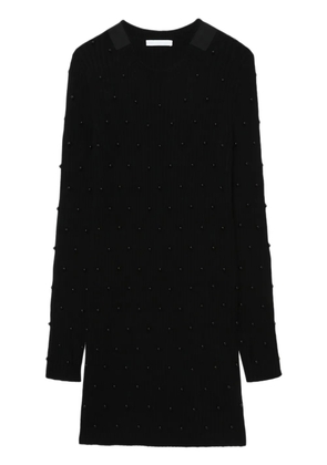 Helmut Lang bead-embellished ribbed-knit dress - Black