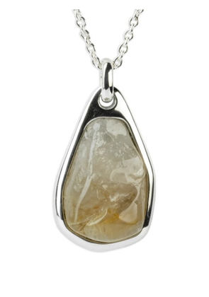 Parts of Four sterling silver Halos rutilated quartz necklace