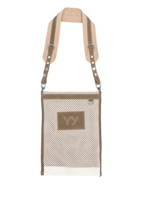 Open YY mesh cross body bag - Brown