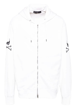 Mastermind World logo-embroidered hoodie - White