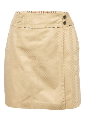Burberry Pre-Owned checkered-print button skirt - Neutrals