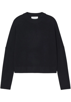 Closed crew-neck cropped sweater - Black