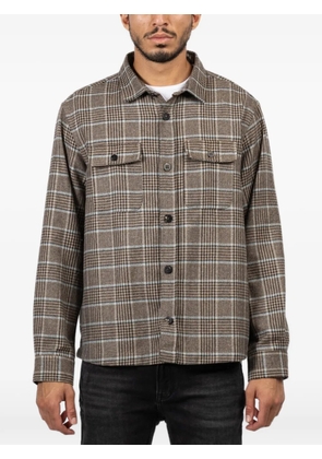04651/TRIP IN A BAG check flap overshirt - Brown