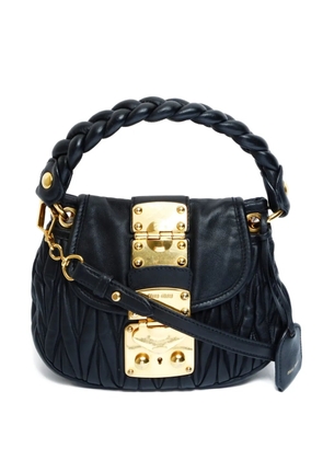 Miu Miu Pre-Owned 2000s Matelassé braided-handle shoulder bag - Black