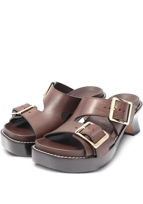 Loewe Pre-Owned 80mm buckle-embellished platform sandals - Brown