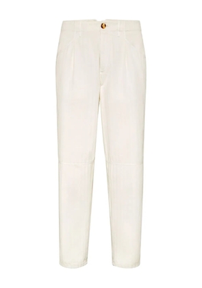 Brunello Cucinelli chevron trousers - White