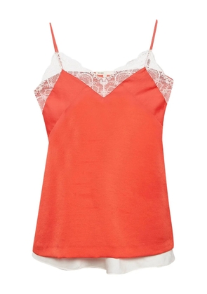 Maje pre-owned satin lace camisole top - Orange