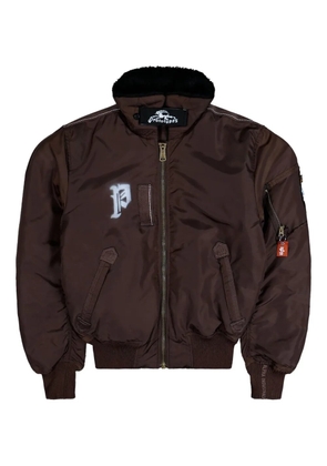 PROTOTYPES sprayed goat bomber jacket - Brown