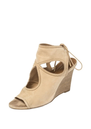 Aquazzura pre-owned 90mm cut-out wedge sandals - Neutrals