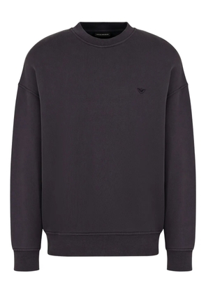 Emporio Armani logo-embroiderd crew-neck sweatshirt - Grey