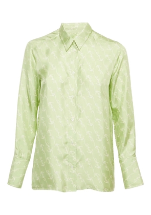 SANDRO anchor-print silk shirt - Green
