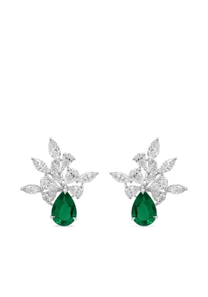 HYT Jewelry 18K white gold emerald and diamond earrings - Silver