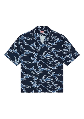 Kenzo wave-print short-sleeve shirt - Blue