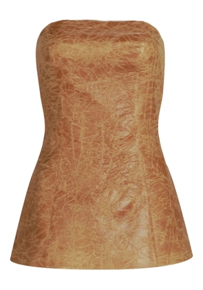 Silvia Tcherassi Astor textured strapless top - Brown