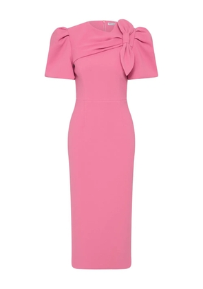 Rebecca Vallance bow puff-sleeve muriel midi dress - Pink