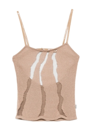 Versace Pre-Owned 2000s cut-out silk top - Neutrals