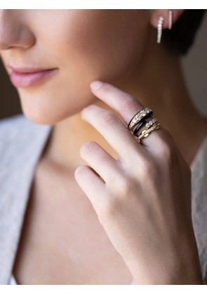 Melissa Kaye 18K yellow gold Black Lola Diamond ring