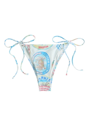 DAMSON MADDER tie-side printed bikini bottom - White