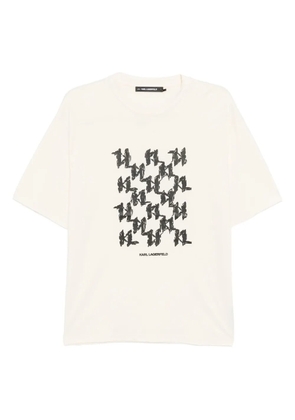 Karl Lagerfeld monogram-embossed T-shirt - Neutrals