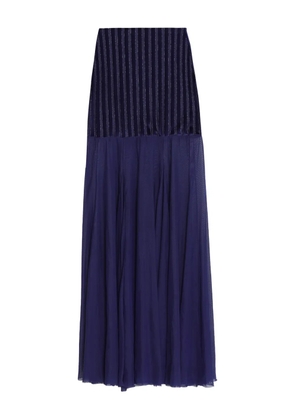 Amir Slama x Astrid striped-panel maxi skirt - Blue