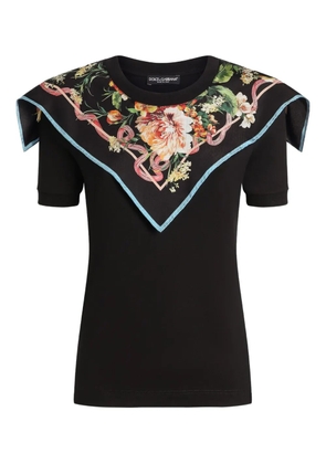 Dolce & Gabbana cotton-silk t-shirt - Black