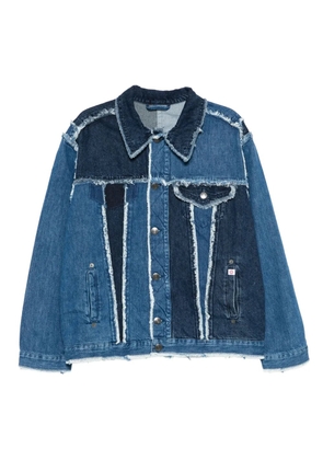 Charles Jeffrey Loverboy frayed patchwork denim jacket - Blue