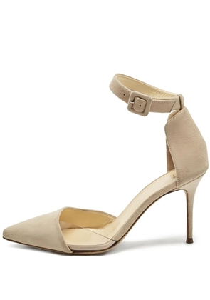 Giuseppe Zanotti Vintage 85mm suede ankle-strap heeled pumps - Neutrals