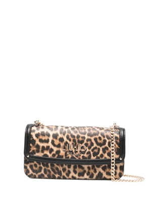 LIU JO small animal-print chain satchel - Brown