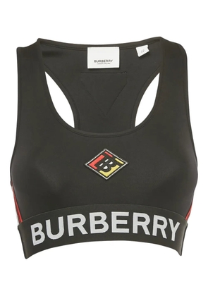Burberry Pre-Owned logo-patch sports bra - Black