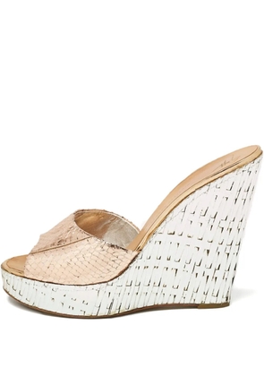 Giuseppe Zanotti Vintage 135mm leather wedge sandals - Gold