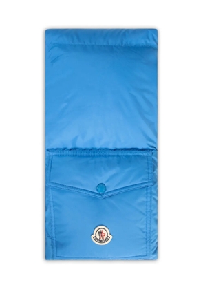 Moncler logo-patch scarf - Blue
