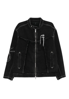 FIVE CM frayed denim jacket - Black