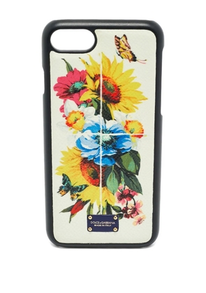 Dolce & Gabbana Pre-Owned 2010s floral-print leather iPhone 7 cover - White