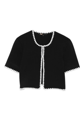 Maje scalloped-trim jacket - Black
