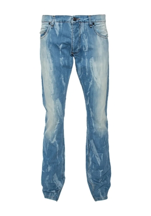 Roberto Cavalli Vintage pre-owned distressed light-wash cotton jeans - Blue