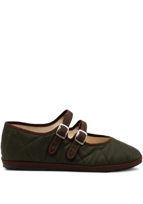 Gondolina Acqua Alta Mary Jane quilted double-lace ballet flats - Green