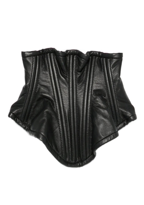 MITILIANE COUTURE panelled leather corset - Black