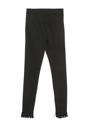 Burberry Pre-Owned fringed-hem trousers - Black