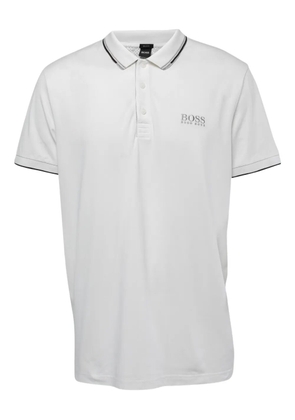 BOSS three-button placket polo shirt - White