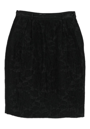 Valentino Garavani Pre-Owned 1980s floral-pattern silk skirt - Black