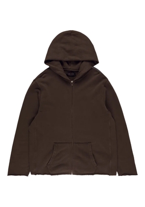 Les Tien raw-edge zip-up hoodie - Brown