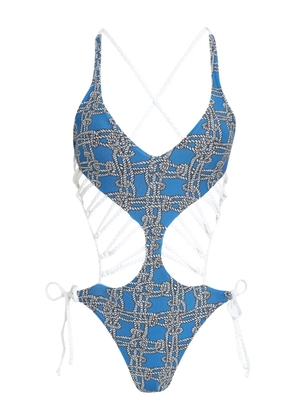 Amir Slama rope-detailing swimsuit - Blue