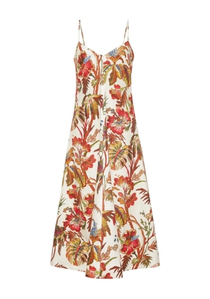 Cara Cara Mae floral midi dress - Neutrals
