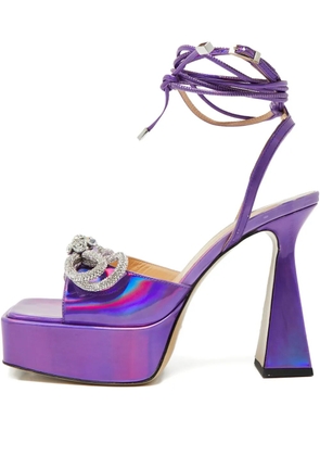 MACH & MACH bow-detail leather sandals - Purple