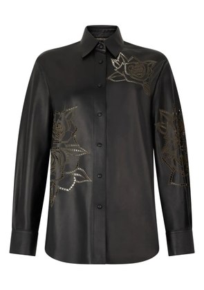 Roberto Cavalli floral-detail shirt - Black