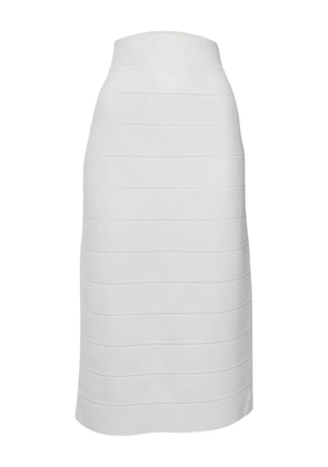 Hervé Léger Pre-Owned bandage midi skirt - White